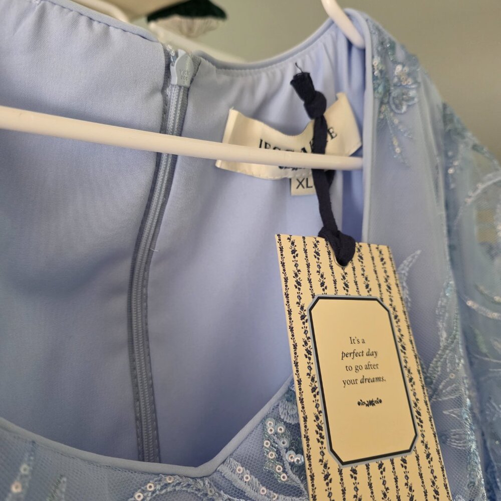 Jessakae Elsa Dress - Blue w/ Sequin Flowers - Picture 3 of 3